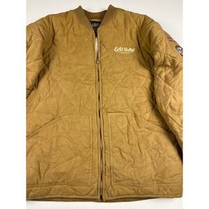 Ecko Unltd Quilted Bomber Jacket Tan Full Zip Mens M/M The Rhino Brand
